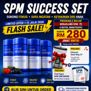 SPM Mindtropic (4) 🎖️[13 tahun keatas] + Free Eskayvie Glass Mug (1)